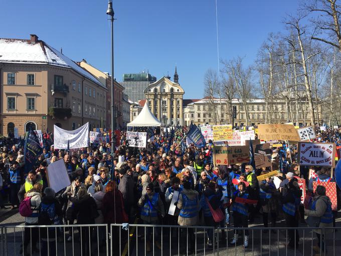 30 tisoč zaposlenih je višje plače na shodu zahtevalo že 24.1. 2018. | Foto: Ana Kovač