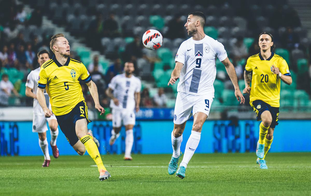 Slovenija : Švedska, slovenska nogometna reprezentanca, Andraž Šporar | Andraž Šporar je zabil za svoj novi klub, Panathinaikos. | Foto Grega Valančič/Sportida