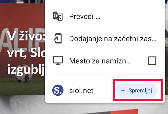 Gumb za sledenje spletnim stranem je Google sicer predstavil že v mesecu maju, a je bil takrat namenjen le uporabnikom testne različice brskalnika Chrome − preizkuševalcem (Canary za Android). | Foto: Matic Tomšič