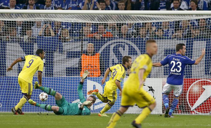 Maribor je na prvem gostovanju v ligi prvakov leta 2014 remiziral v Nemčiji proti Schalkeju. | Foto: Vid Ponikvar