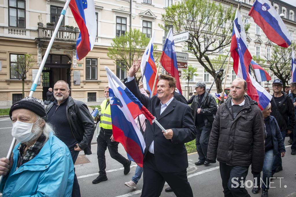 Protestni shod upokojencev. Pavle Rupar Upokojenci