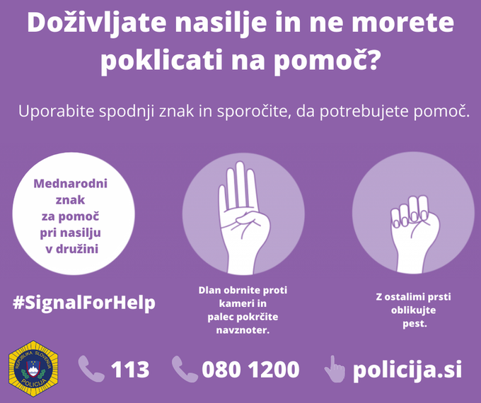 Znak za zaščito pred nasiljem | Foto: policija