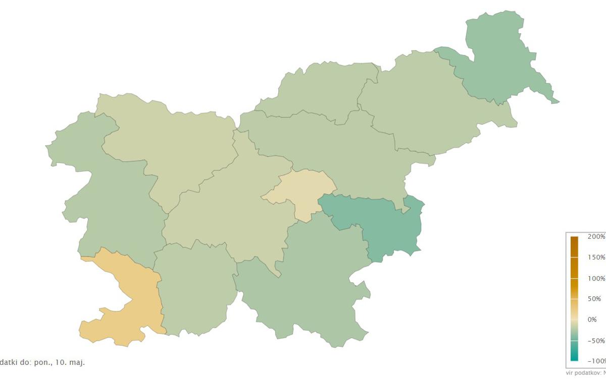 Tedenski prirast 10. maj | Foto Sledilnik za covid-19