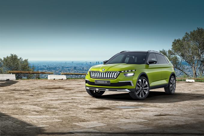 Vision X ima enako osnovo kot volkswagen t-roc in seat arona, vendar je od njiju dimenzijsko bistveno večji. | Foto: Škoda