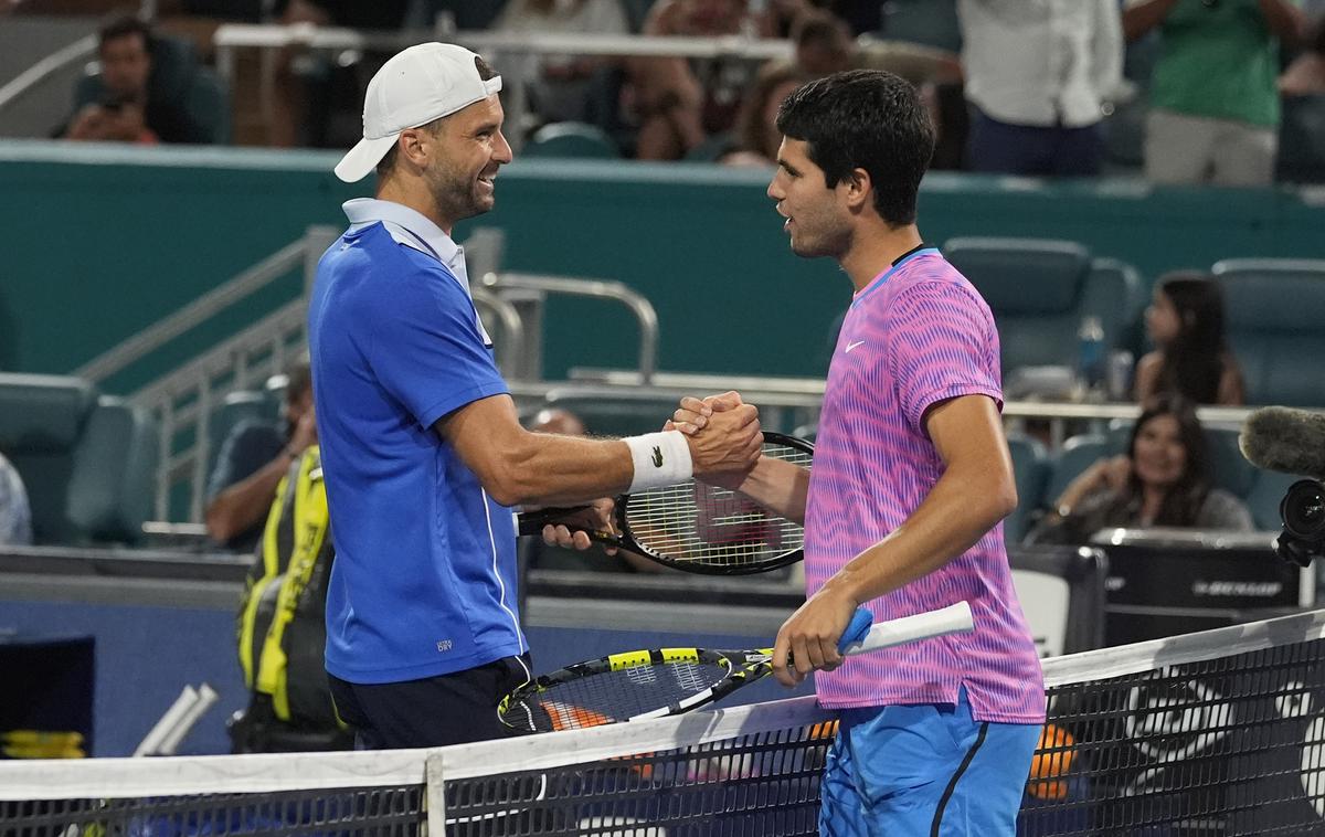 Grigor Dimitrov | Grigor Dimitrov je v četrtfinalu spektakla v Miamiju pristrigel krila Carlosu Alcarazu. | Foto Guliverimage