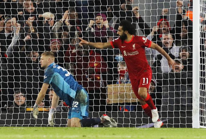 Mohamed Salah je zatresel tudi mrežo Arsenala. | Foto: Reuters