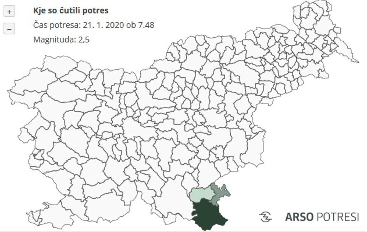 Močan potres pri Črnomlju