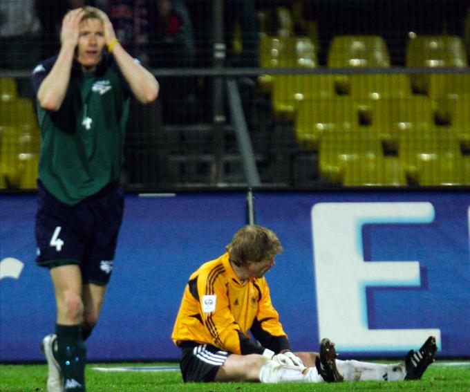 Oliver Kahn v Celju 26. marca leta 2005. | Foto: Getty Images