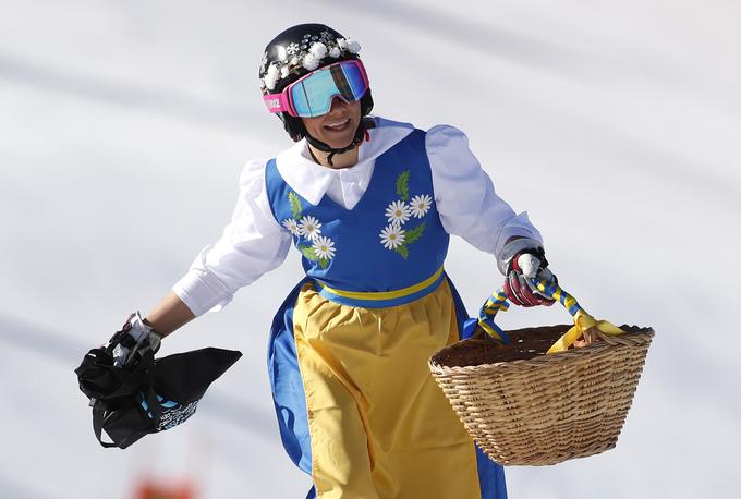 Frida Hansdotter med zadnjo vožnjo na tekmi svetovnega pokala | Foto: Reuters