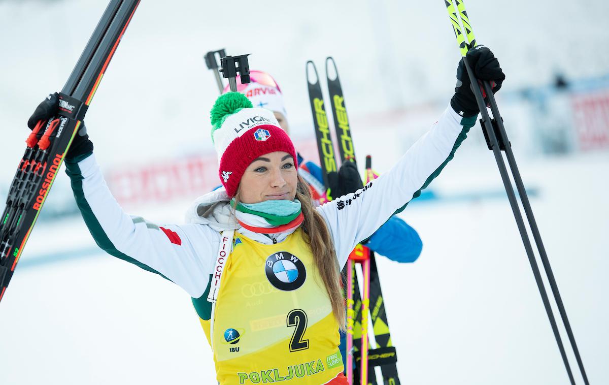 Dorothea Wierer | Dorothea Wierer je na prvi postaji svetovnega pokala na Pokljuki osvojila dve drugi mesti, na prvi tekmi v Hochfilznu pa že stopila na najvišjo stopničko odra za zmagovalke. | Foto Urban Urbanc/Sportida