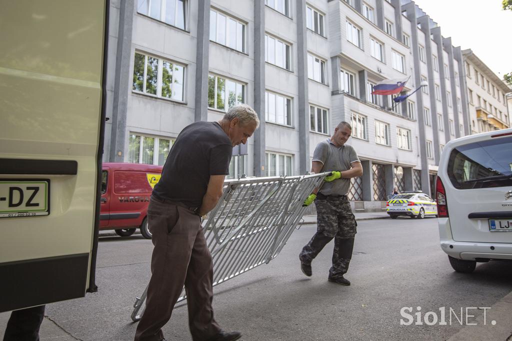 Priprave na shod kolesarjev v Ljubljani.