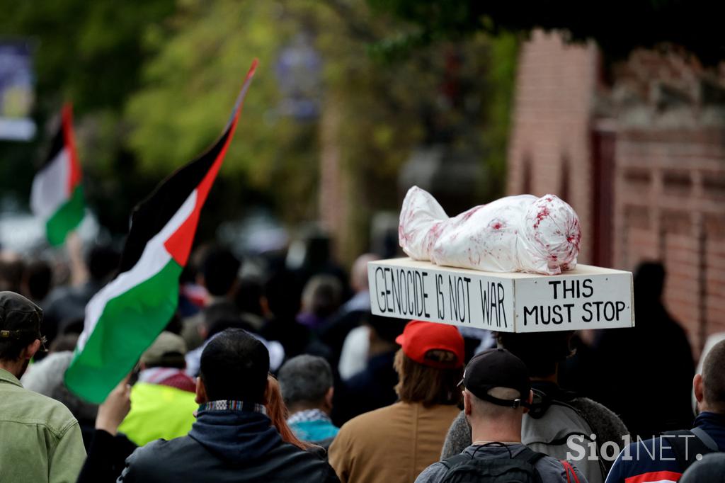 Protest pred Evrovizijo v Malmoju v podporo Palestini