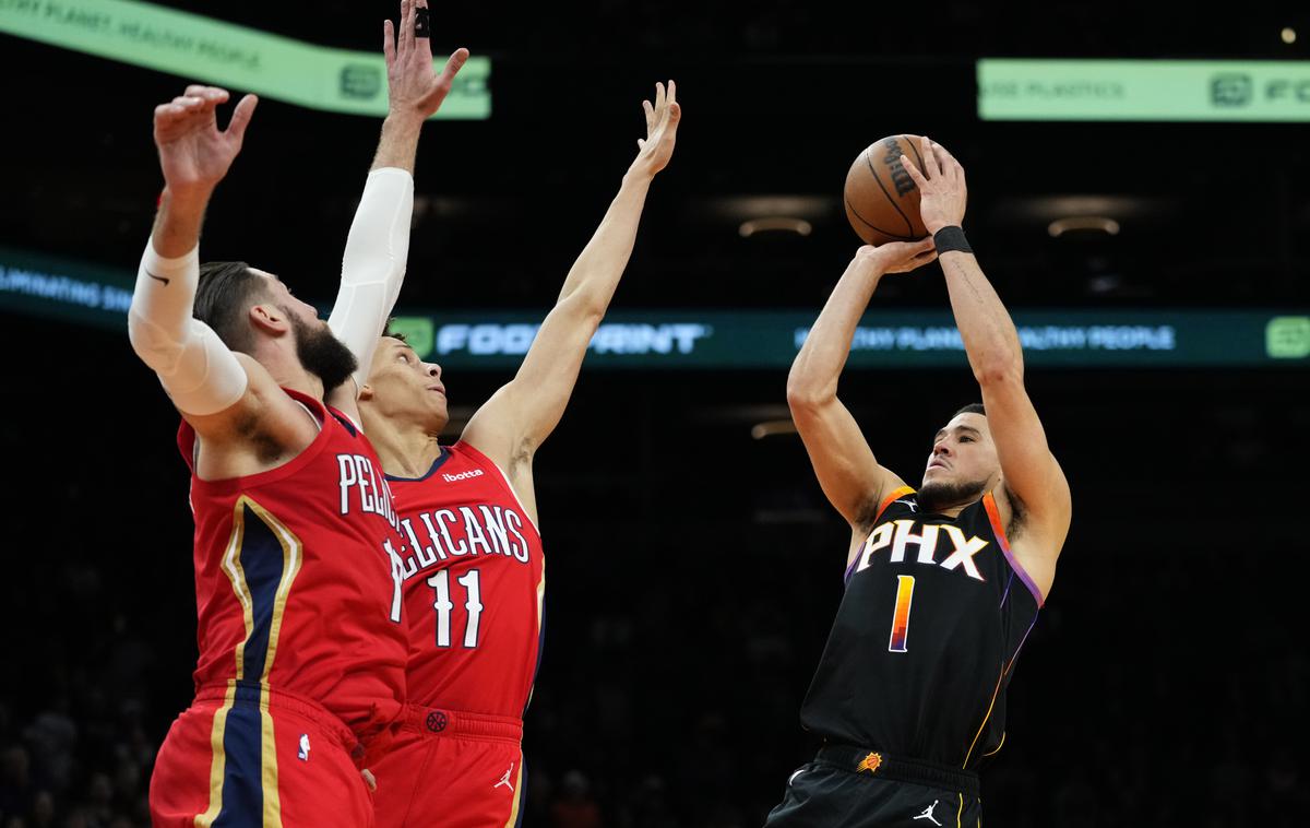 Phoenix Suns Devin Booker | Bil je neustavljiv. V nekem trenutku je dal 25 zaporednih točk Phoenixa. | Foto Guliver Image