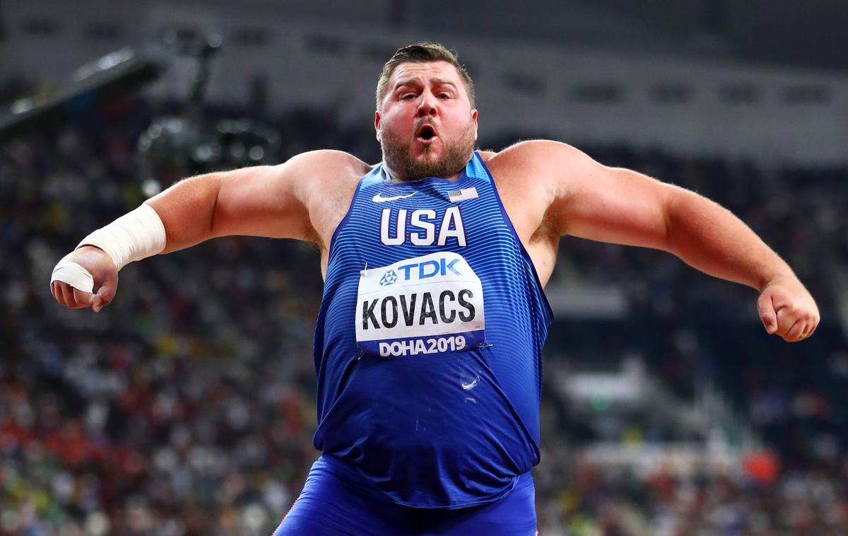 Joe Kovacs | Američan Joe Kovas je dobil najbolj spektakularen met krogle v zgodovini svetovnih prvenstev. | Foto Getty Images