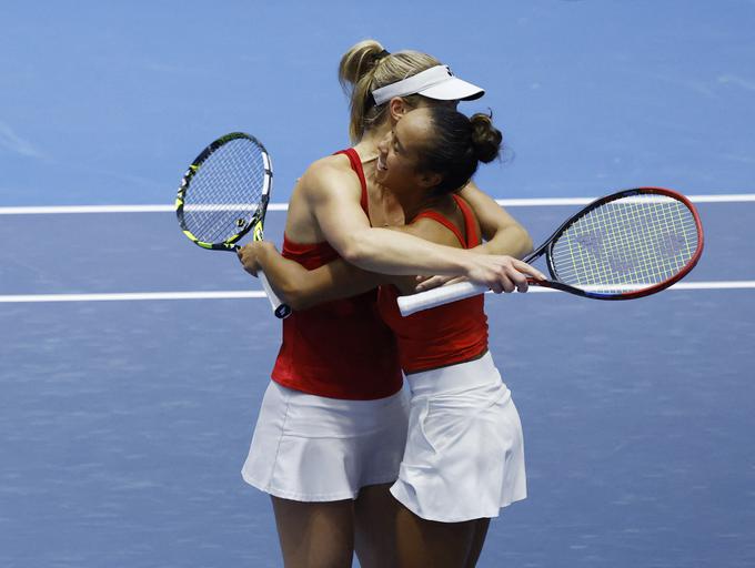 Veselje Gabriele Dabrowski in Leylah Fernandez. | Foto: Reuters