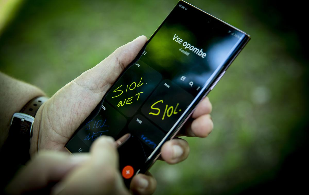 Samsung Galaxy Note 20 Ultra 5G | Najbolj prepoznavna značilnost vseh telefonov serije Note je pisalo S Pen, ki so ga tudi letos funkcijsko nadgradili. | Foto Ana Kovač