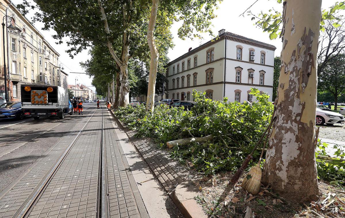 Nevihta. Hrvaška. Zagreb. | V hrvaški prestolnici je ob nalivu poplavilo nekaj ulic, zrušilo se je več dreves. Gasilci so po navedbah poveljstva civilne zaščite opravili približno 30 intervencij, večinoma zaradi poplavljenih stanovanj ali kleti ter padlih dreves na javnih površinah. | Foto Goran Stanzl/Pixsell