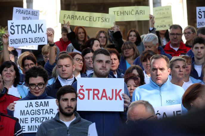 Stavka zdravstvenih delavcev na Hrvaškem | Med njimi so laboranti, radiološki in farmacevtski tehniki, medicinske sestre in zaposleni v sanitetnem prevozu. | Foto Pixsell