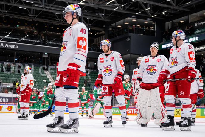 Red Bull Salzburg | Branilci lovorike, hokejisti švedskega kluba Rögle so na povratni tekmi proti Red Bull Salzburgu nadoknadili zaostanek s prve in napredovali v četrtfinale.  | Foto Guliverimage