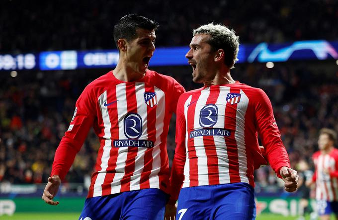 Alvaro Morata (levo) je dvakrat zatresel mrežo Celtica, Antoine Griezmann (desno) pa enkrat. | Foto: Reuters