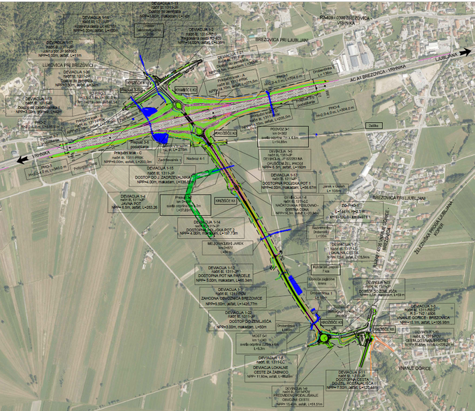 Pomemben del investicije predstavlja nova povezovalna cesta do Vnanjih Goric. | Foto: DARS
