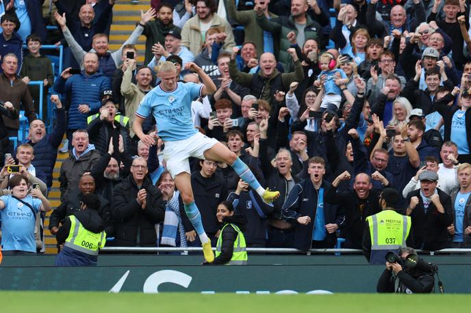 Manchester City Erling Haaland | Norvežan Erling Haaland je proti Brightonu dosegel dva zadetka. | Foto Reuters