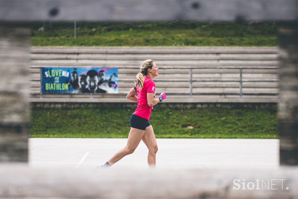 trening biatlon streljanja Anamarija Lampič