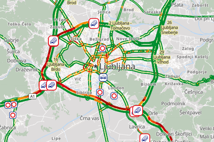 Ljubljana promet 1 | Foto Prometno informacijski center za državne ceste