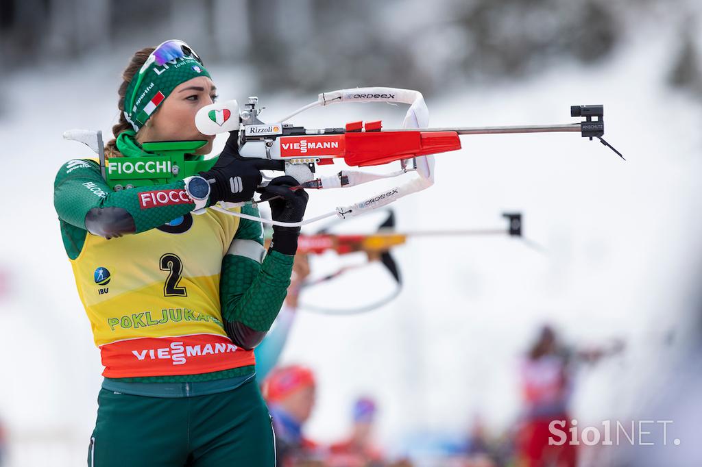 Biatlon Pokljuka zasledovalna tekma ženska