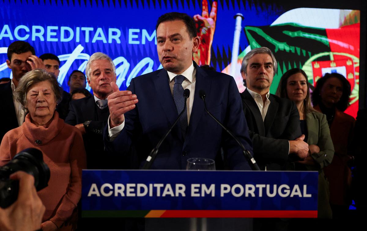 Luis Montenegro | Vodja AD in PSD Luis Montenegro je razglasil zmago in izrazil pričakovanje, da mu bo predsednik Marcelo Rebelo do Sousa podelil mandat za sestavo vlade. | Foto Reuters