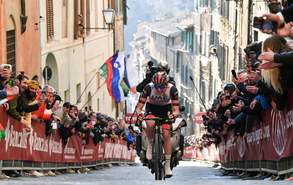 Strade Bianche Tadej Pogačar 2022 | Tadej Pogačar kaže izjemne predstave tudi v letu 2022. | Foto LaPresse