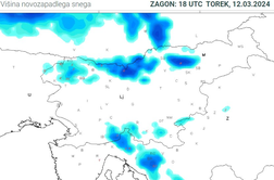 Zvečer nova pošiljka snega, konec tedna 20 stopinj Celzija