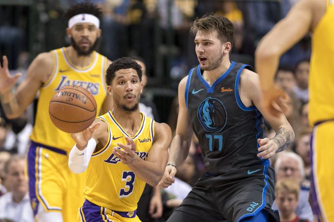 Luka Dončić Dallas Los Angeles Lakers | Luka Dončić je bil s 27 točkami najboljši strelec Dallasa na dvoboju z Los Angeles Lakers. Telički so v tej sezoni na domačem parketu izgubili šele četrtič. | Foto Reuters