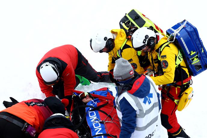 Remi Cuche, Kitzbühel | Na treningu smuka na znameniti progi Streif v Kitzbühlu so danes trije smučarji grdo padli. | Foto Reuters