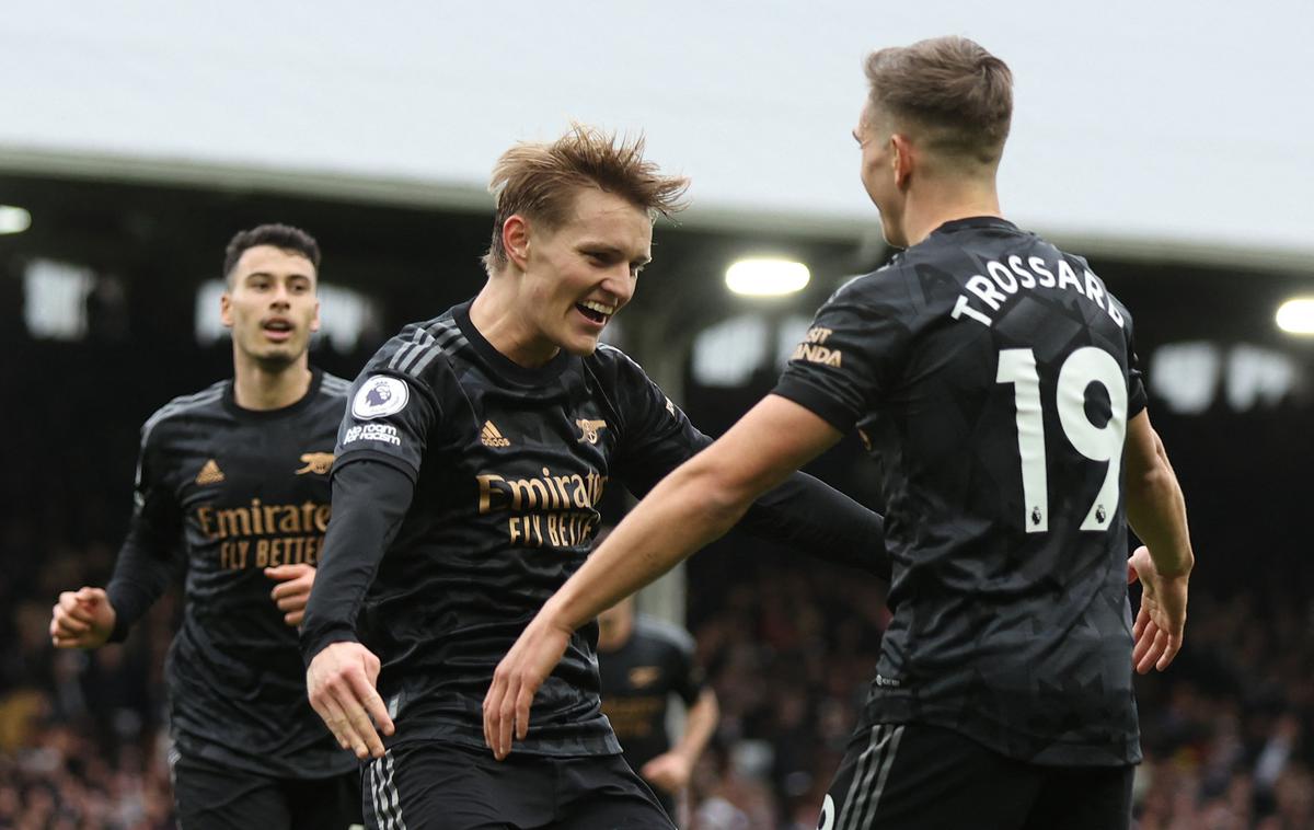 Arsenal Odegaard | Norvežan Martin Odegaard je na gostovanju pri Fulhamu zadel v polno za vodilni Arsenal. | Foto Reuters