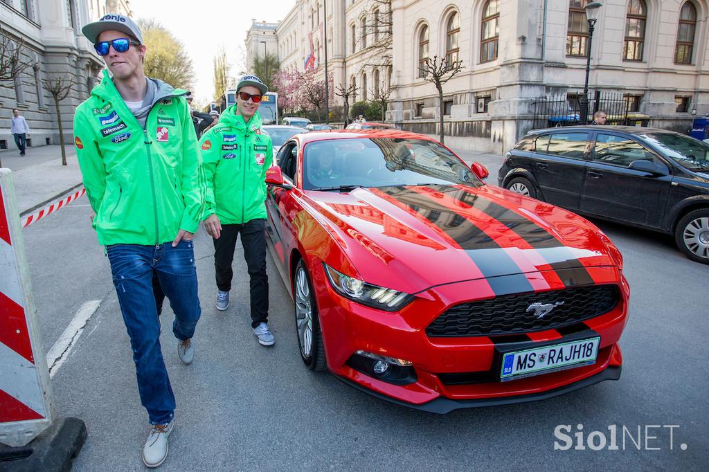 Sprejem junakov zime na Kongresnem trgu