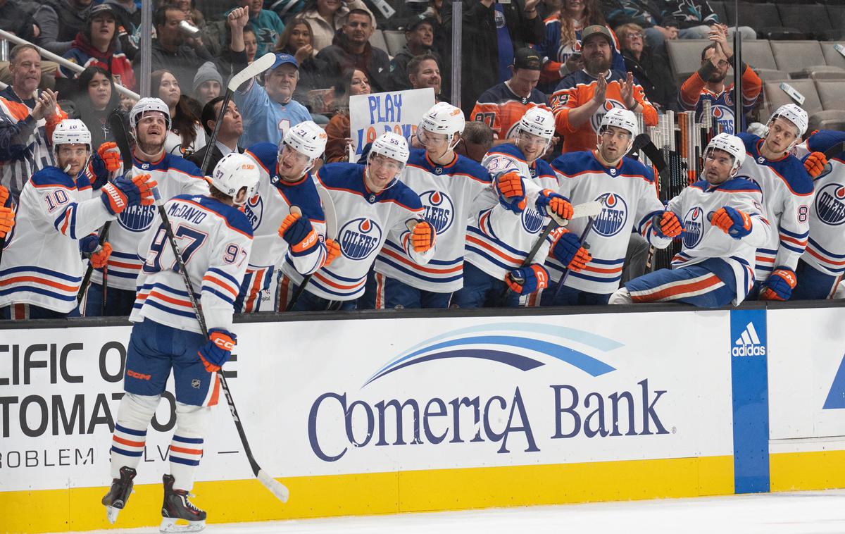 Connor McDavid Edmonton Oilers | Connor McDavid je k zmagi Edmonton Oilers s 7:1 prispeval dva gola in asistenco. | Foto Guliverimage