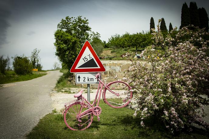 Giro D'Italia v Brdih | V nedeljo, 23. maja 2021, se bo karavana Dirke po Italiji zapeljala tudi skozi Slovenijo. V Goriških brdih in Novi Gorici bodo kolesarji prevozili 43 kilometrov, od tega kar 39 po Brdih, ki se jih je zaradi njihove lege in vinogradniške tradicije oprijel vzdevek slovenska Toskana. | Foto Ana Kovač