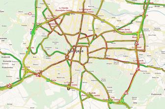 Prometno jutro v Ljubljani: kje proti središču največ in kje najmanj prometa?