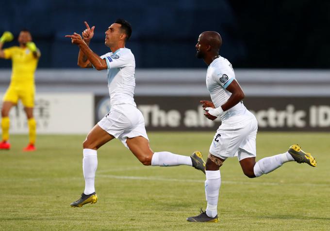 Eran Zahavi je dosegel že sedem zadetkov na poti do Eura 2020. V Latviji je proslavljal hat-trick, ki ga je prej dosegel že proti Avstriji! | Foto: Reuters