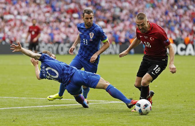 Darijo Srna je bil med glavnimi junaki hrvaške zmage proti Turčiji. | Foto: 