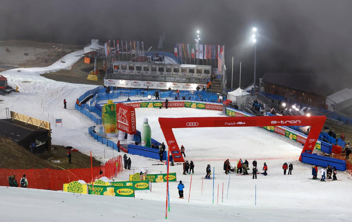 Zagreb, Sljeme, slalom za svetovni pokal, odpoved | Hrvaški prireditelji so se močno trudili s pripravo slalomske proge, a so morali na koncu vendarle priznati premoč naravi. | Foto Guliverimage