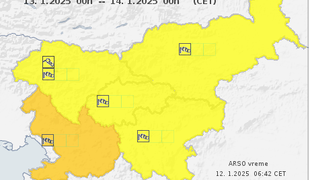 Arso izdal oranžno opozorilo