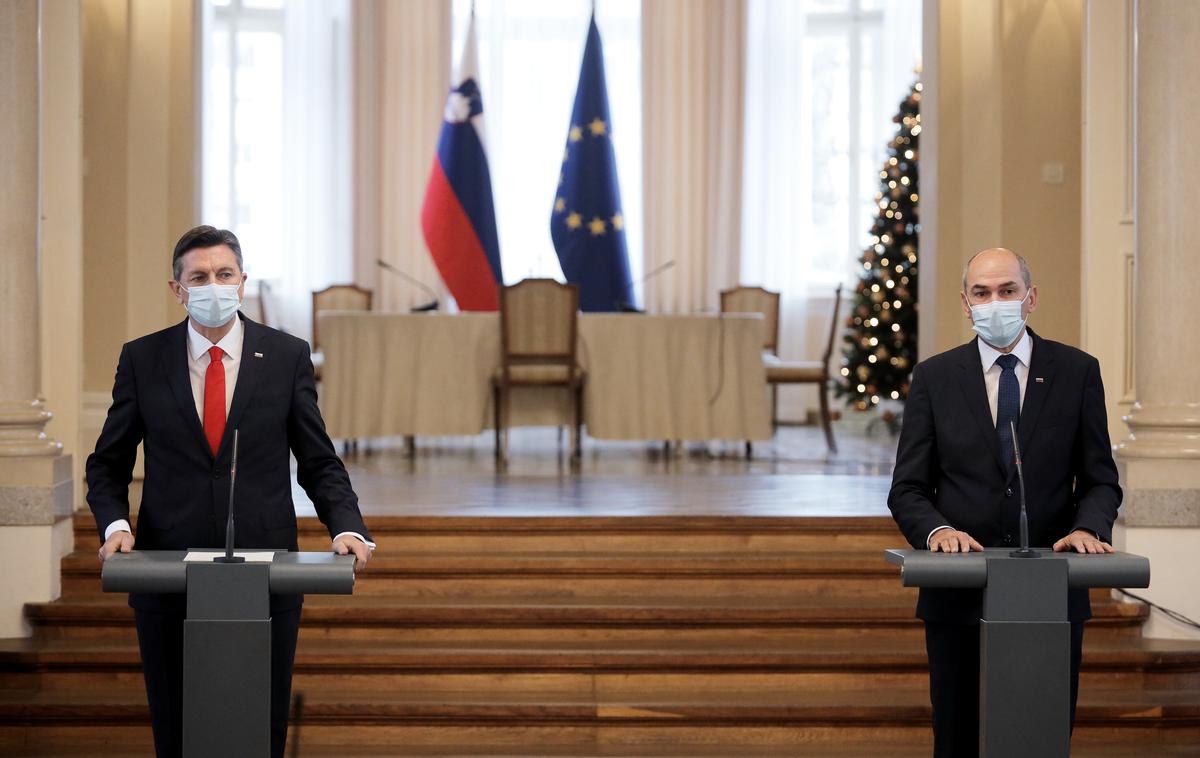 Borut Pahor in Janez Janša | Predsednik države Borut Pahor in premier Janez Janša sta danes nagovorila tuje diplomatske predstavnike, ki so akreditirani v Sloveniji. | Foto STA