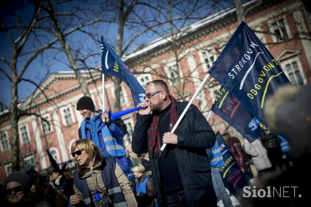 protest stavka Ljubljana Sviz