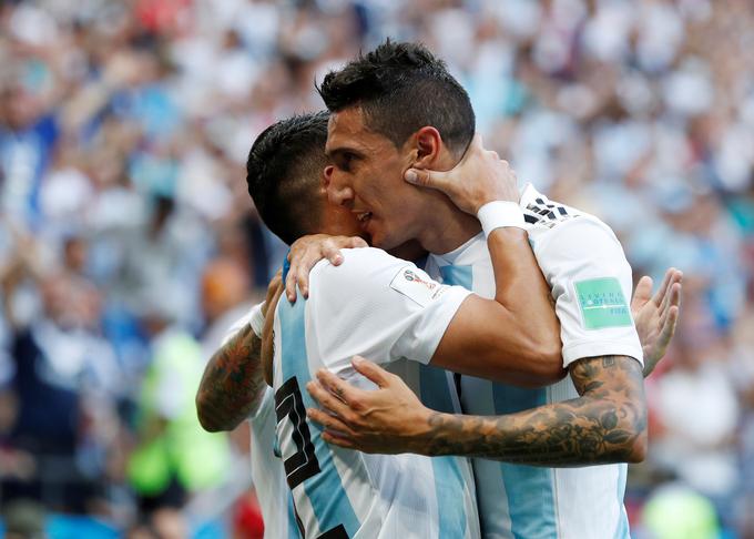 Angel di Maria je ob koncu prvega polčasa izenačil na 1:1, Argentinci so nato v drugem delu hitro povedli, a obračun se je končal po francoskih željah. | Foto: Reuters