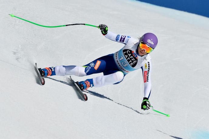 Ilka Štuhec | Ilka Štuhec je v Crans Montani, na prizorišču, kjer se je pred letom dni hudo poškodovala in morala predčasno končati sezono, osvojila 13. mesto.  | Foto Getty Images