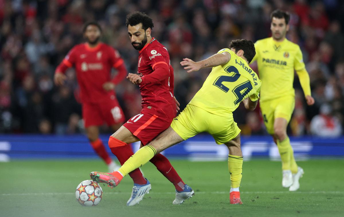 Liverpool Villarreal Salah | Prva polfinalna tekma se je na Anfieldu končala z zmago Liverpoola z 2:0. | Foto Reuters