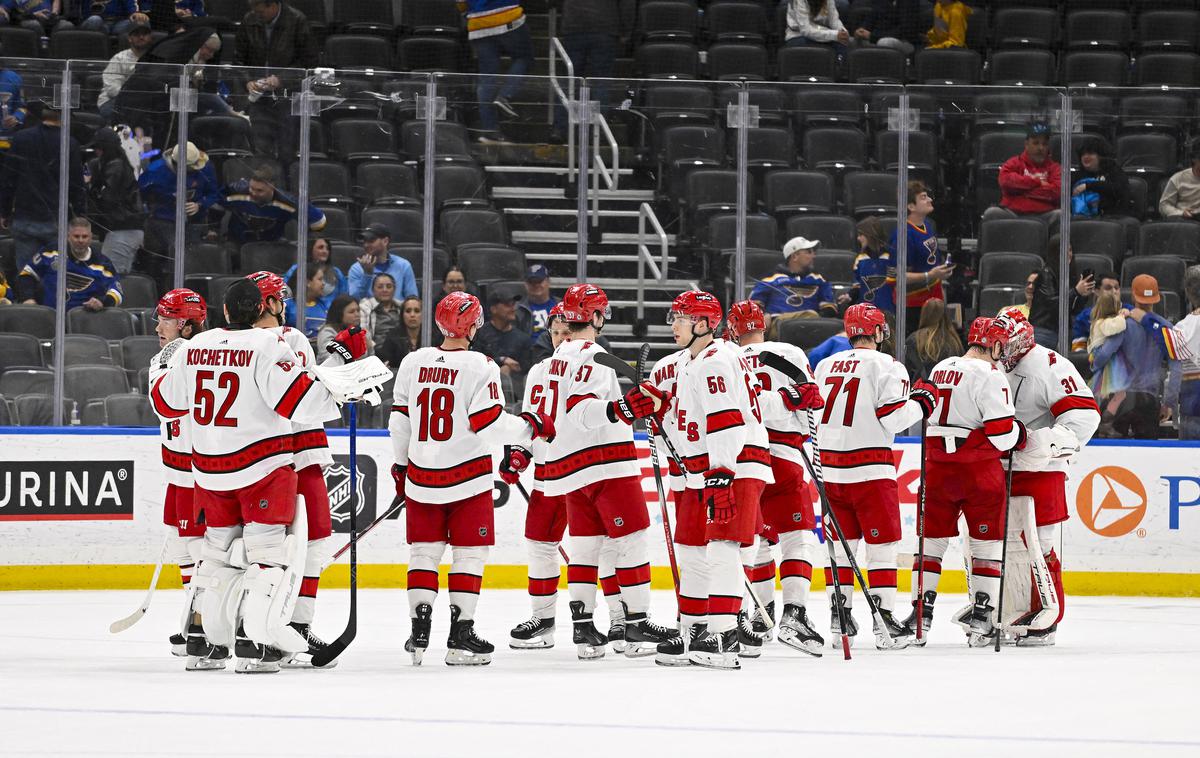 Carolina Hurricanes | Carolina Hurricanes za prvim mestom zaostajajo le še točko. | Foto Reuters