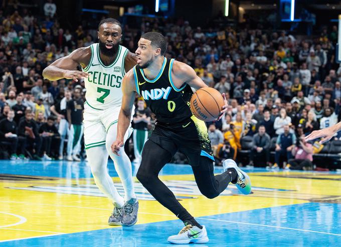 Tyrese Haliburton je bil nerešljiva uganka za obrambo Bostona. | Foto: Reuters